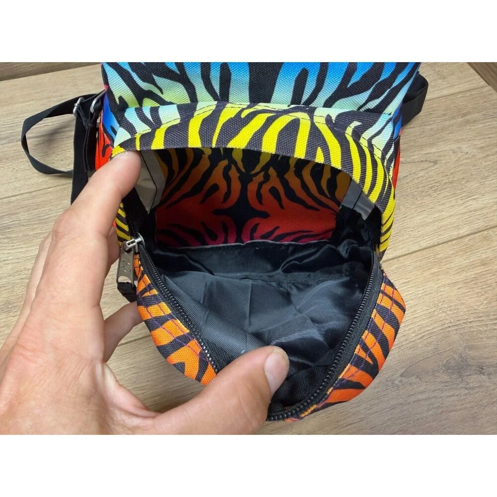 JanSport Rainbow Zebra Print Mini Backpack Made in USA - 90s Vintage